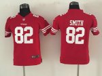 youth nike san francisco 49ers #82 smith red jerseys