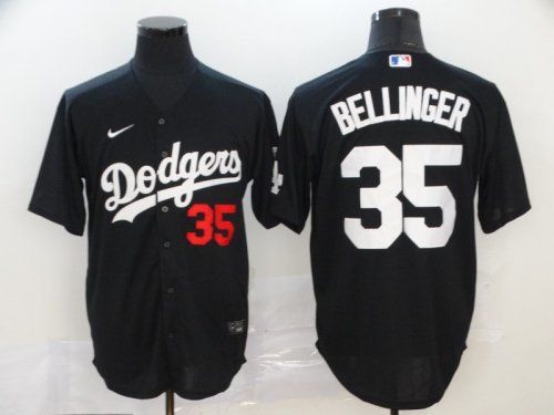 Men\'s Los Angeles Dodgers #35 Cody Bellinger Black 2020 Stitched Baseball Jersey