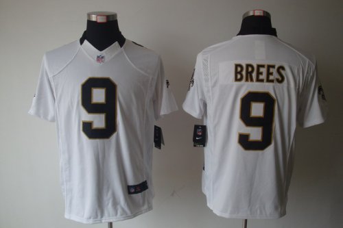 nike nfl new orleans saints #9 brees white jerseys [nike limited