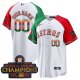 Houston Astros MEXICO 2022 Champions White With Red Green Sleeve Cool Base Stitched Jerseys