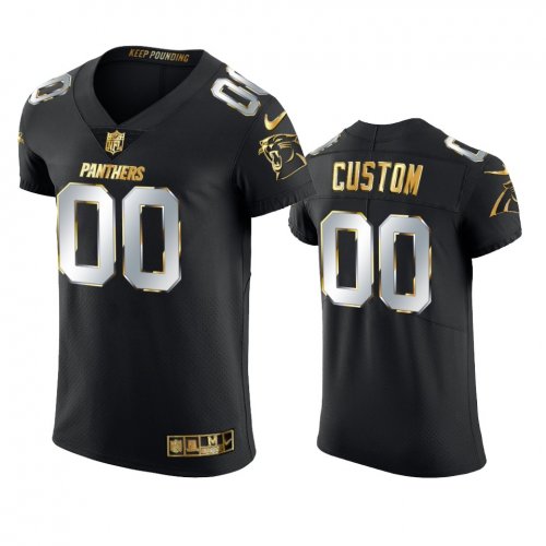 Carolina Panthers Custom Black 2020-21 Golden Edition Elite Jersey - Men\'s