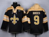 nike nfl new orleans saints #9 brees gold-black [pullover hooded