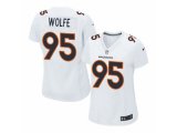 women nike denver broncos #95 derek wolfe white new game jerseys