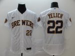 Men's Milwaukee Brewers #22 Christian Yelich New White 2020 Stitched Baseball Jersey
