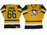 nhl pittsburgh penguins #66 lemieux yellow m&n jerseys