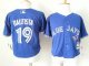 toddler mlb toronto blue jays #19 jose bautista blue majestic cool base jerseys