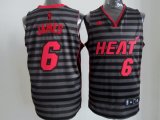 nba miami heat #6 james grey jerseys [black strip]