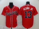 Men's Atlanta Braves #13 Ronald Acuna Jr. Red 2020 Stitched Baseball Jersey