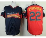 mlb los angeles dodgers #22 kershaw blue-red [2014 all star jers