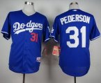 mlb los angeles dodgers #31 pederson blue cool base jerseys