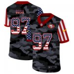 Custom Football San Francisco 49ers #97 Nick Bosa Stitched 2020 Camo USA Flag Salute to Service Limited Jerseys