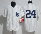Men MLB New York Yankees #24 Gary Sanchez Majestic Home White Cool Base Jerseys [No Name]