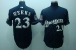 Baseball Jerseys milwaukee brewers #23 weeks blue(40th patch coo