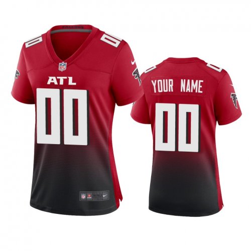 Women\'s Atlanta Falcons Custom Red 2020 2nd Alternate Game Jersey