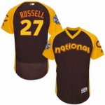 men's majestic chicago cubs #27 addison russell brown 2016 all star national league bp authentic collection flex base mlb jerseys