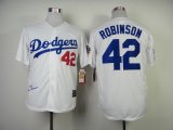 mlb los angeles dodgers #42 robinson white m&n 1955 jerseys [hal