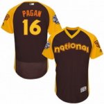 men's majesticsan francisco giants #16 angel pagan brown 2016 all star national league bp authentic collection flex base mlb jerseys