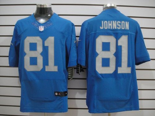 nike nfl detroit lions #81 calvin johnson elite blue jerseys [th