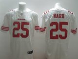 nike nfl san francisco 49ers #25 ward elite white jerseys