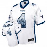 Men's Nike Dallas Cowboys #4 Dak Prescott White Drift Fashion Elite NFL Jerseys