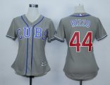 women mlb chicago cubs #44 anthony rizzo grey majestic cool base jerseys