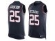 Men's Nike Houston Texans #25 Kareem Jackson Navy Blue Team Color Stitched NFL Limited Tank Top Jersey