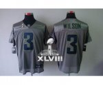 2014 super bowl xlviii seattle seahawks #3 wilson grey [Elite sh