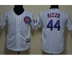 youth mlb chicago cubs #44 rizzo white [blue strip]