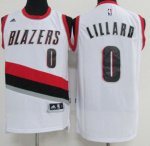 Men's NBA Portland Trail Blazers #0 Damian Lillard White Stitched Home Swingman Jersey