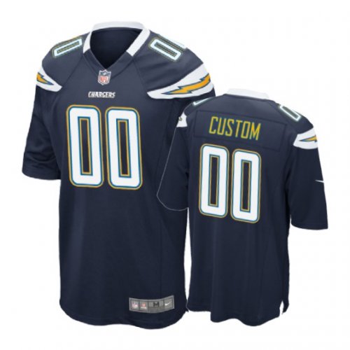 Los Angeles Chargers #00 Custom Navy Nike Game Jersey - Men\'s