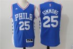 nba philadelphia 76ers #25 ben simmons blue jerseys