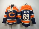 nike nfl chicago bears #69 allen oranger-blue [pullover hooded s