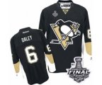 Men's Reebok Pittsburgh Penguins #6 Trevor Daley Authentic Black Home 2017 Stanley Cup Final NHL Jersey