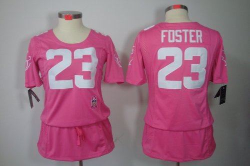 nike women nfl houston texans #23 foster pink [breast cancer awa