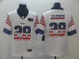 Mens Oakland Raiders #28 Josh Jacobs White Independence Day Limited Football Jersey