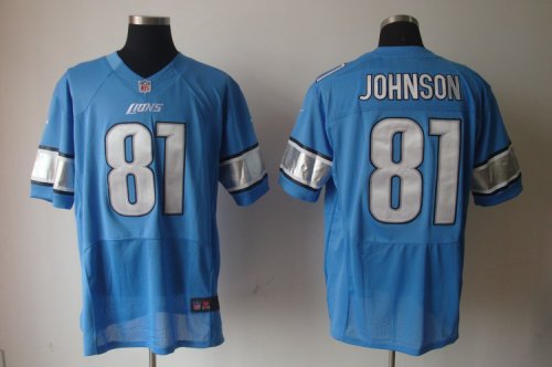nike nfl detroit lions #81 calvin johnson elite blue cheap jerse