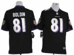 nike nfl baltimore ravens #81 anquan boldin black jerseys [game]