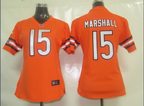 nike women nfl chicago bears #15 marshall orange jerseys