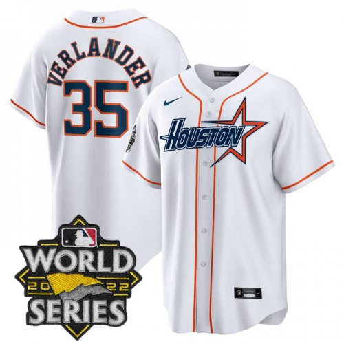 Men\'s Houston Astros #35 Justin Verlander World Series Stitched White Special Cool Base Jersey