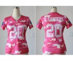 nike women nfl detroit lions #20 sanders pink [fashion camo]