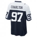 Men's NFL Dallas Cowboys #97 Taco Charlton Nike Throwback Blue 2017 Draft Pick Elite Jersey