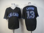 mlb chicago cubs #13 castro black jerseys [fashion]