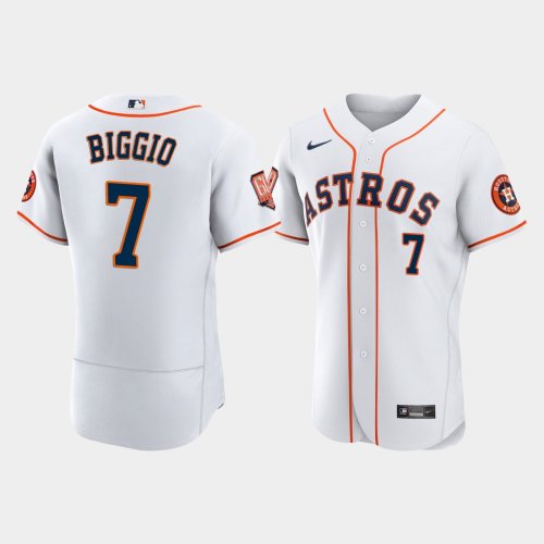 Men\'s Houston Astros #7 Craig Biggio 60th Anniversary Authentic White Jersey