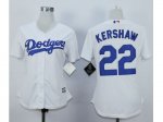 Women MLB Los Angeles Dodgers #22 Clayton Kershaw white Jerseys