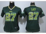 women nike nfl green bay packers #27 lacy green strobe jerseys