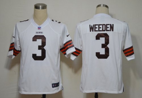nike nfl cleveland browns #3 weeden white jerseys [game]