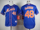 mlb new york mets #48 Jacob deGrom blue jerseys [orange number]