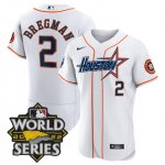 Men's Houston Astros #2 Alex Bregman World Series Stitched White Special Flex Base Jersey