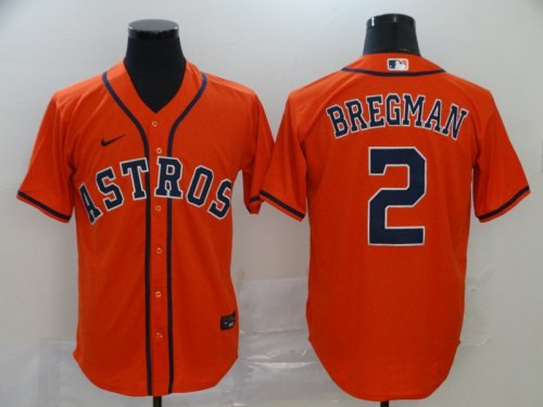 Men\'s Houston Astros #2 Alex Bregman Orange 2020 Stitched Baseball Jersey