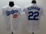 mlb los angeles dodgers #22 clayton kershaw majestic white flexbase authentic collection jerseys